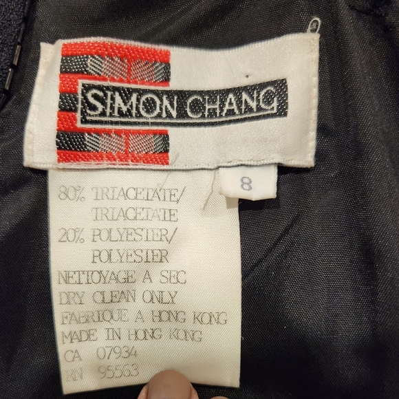 COPY - Simon Chang Black Evening Gown with Sequin Detail at Bodice and Bottom o… - Picture 10 of 11